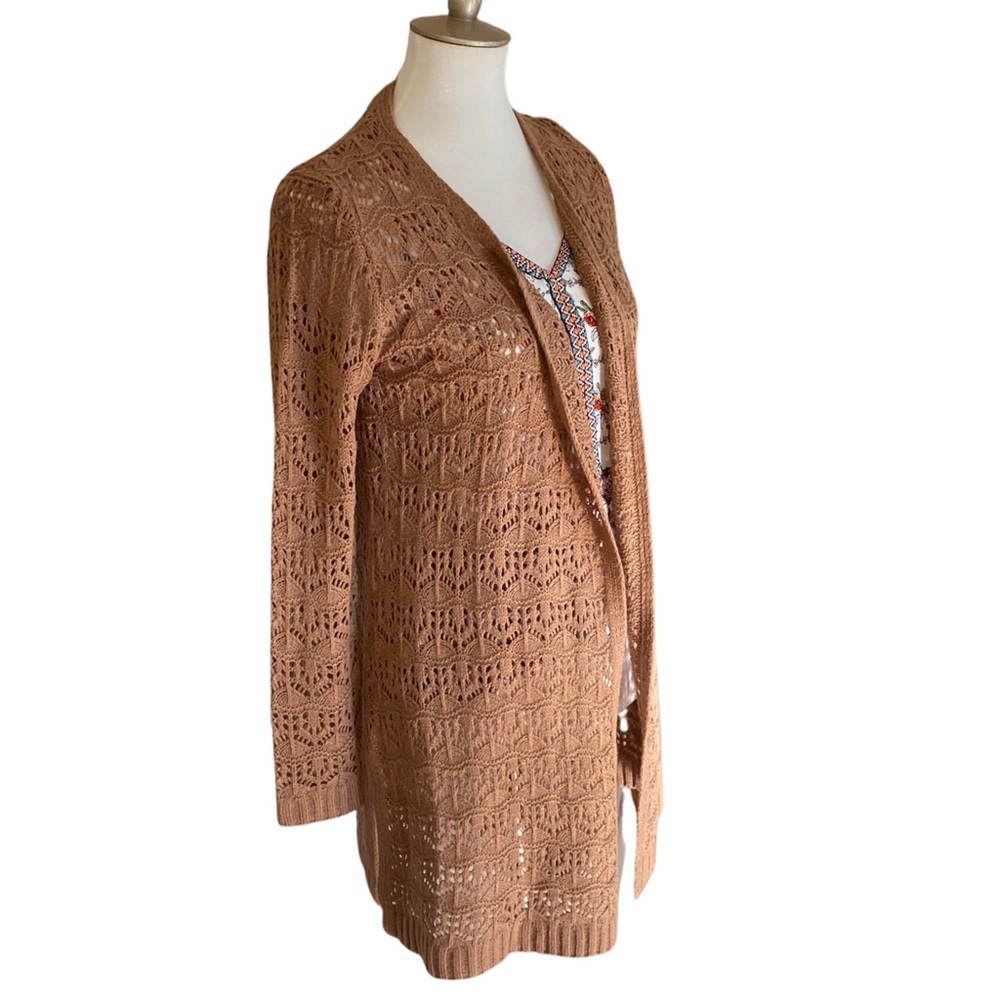NWT Cato’s Long Brown Open Duster Cardigan XS